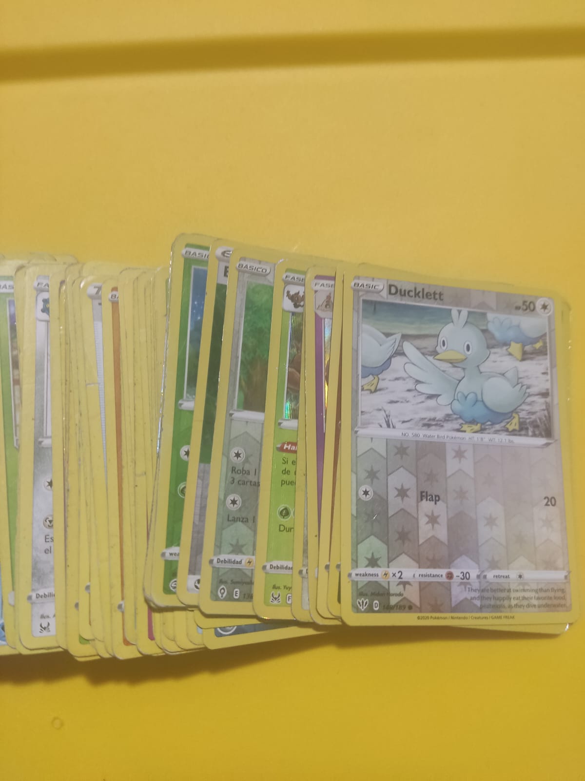 Lote de 118 cartas borde amarillo Aceptables-Dañadas