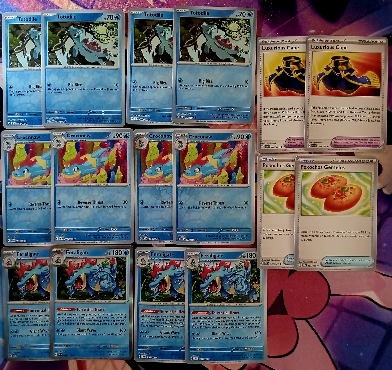 Pack 16 cartas play set totodile - feraligatr