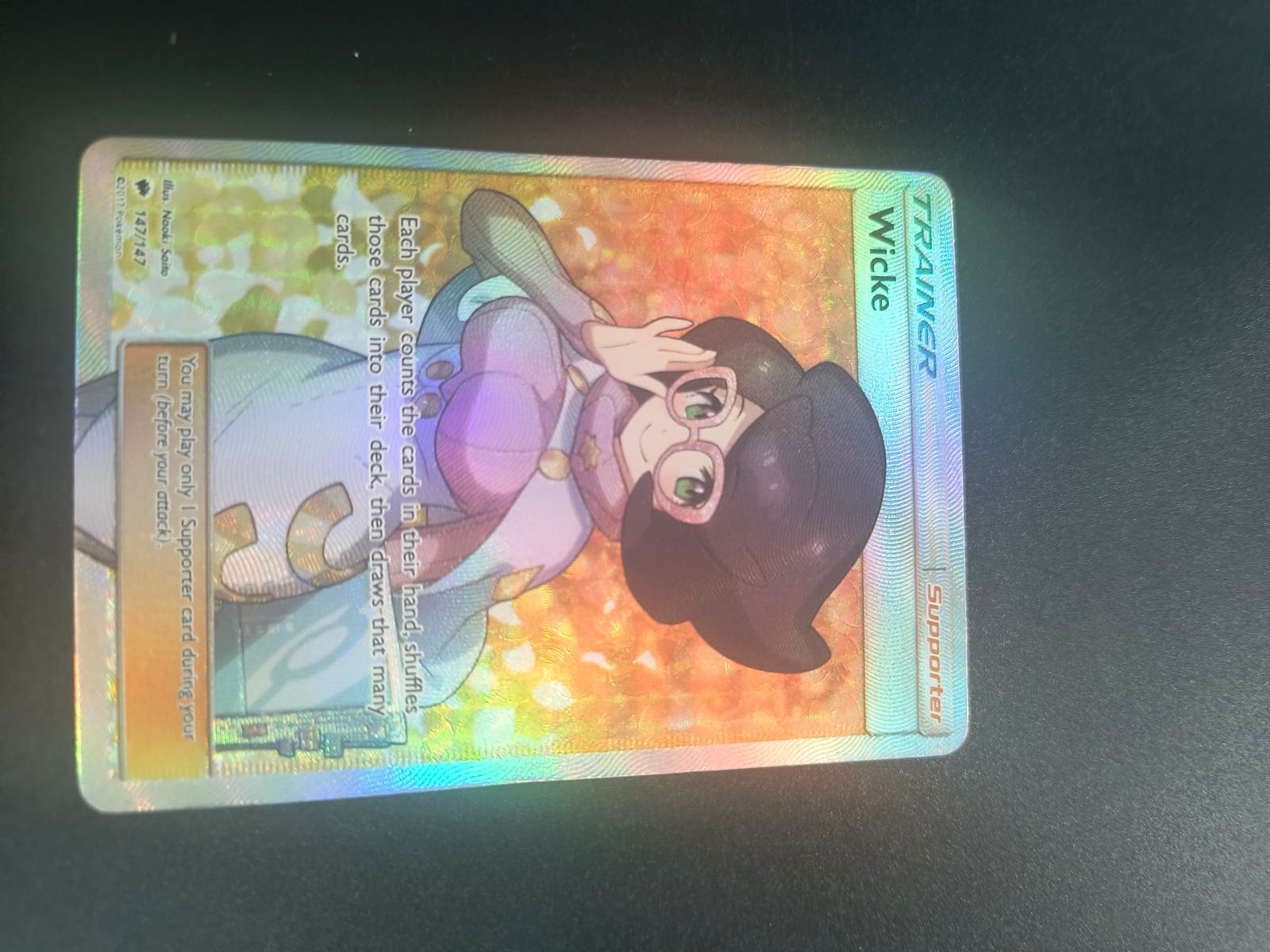 wicke pokemon card full art Sun & Moon Burning Shadows - - 147/147 RarityUncommon Card TypeTrainer FormSupporter Wicke SR 057/051 Pokmon Cards