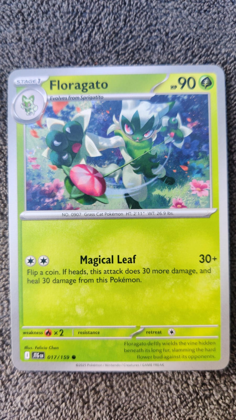 floragato pokemon card value Japanese 011/100 sv9 TCG holofoil pattern or surface detail) Floragato Pokmon TCG Cards for