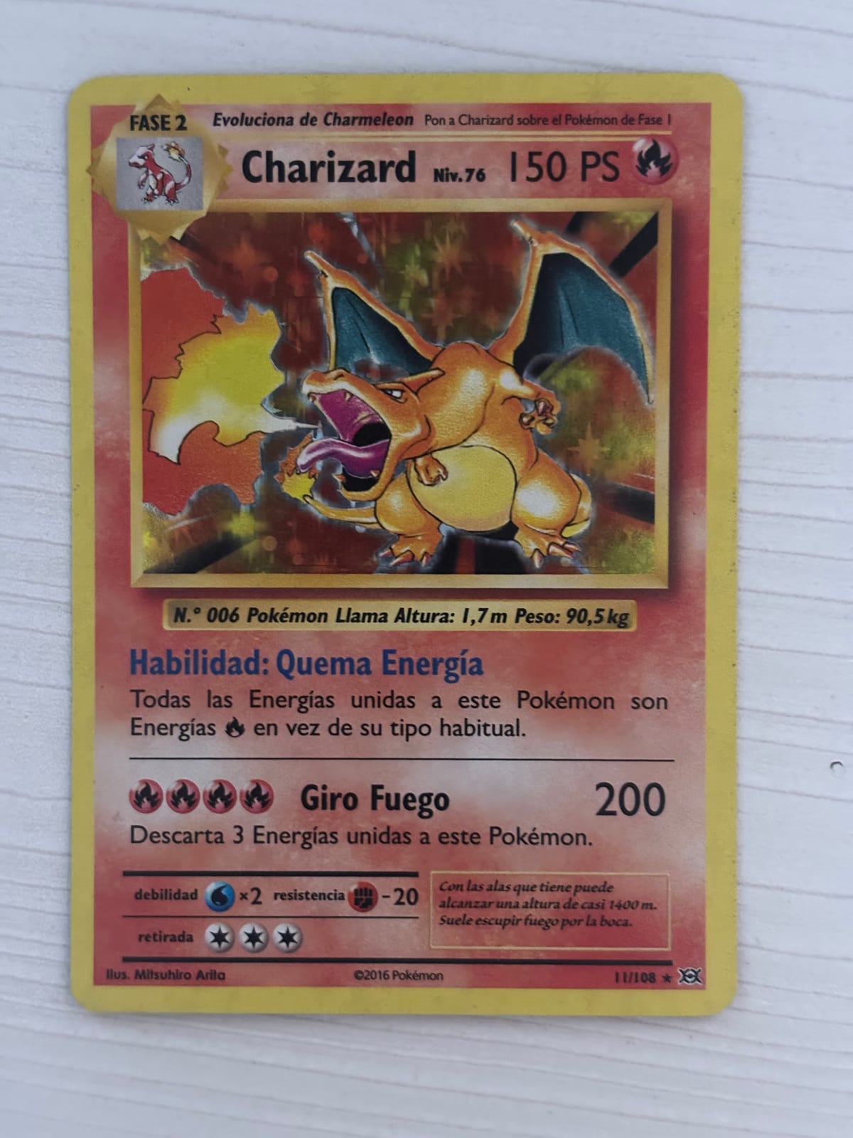 Charizard holo 2016 Español