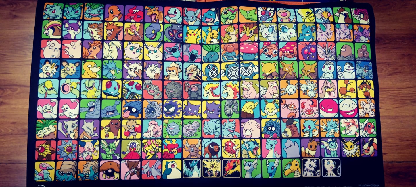 Alfombra de Juego Pokemon Kanto Generación 1 Programa Profesor