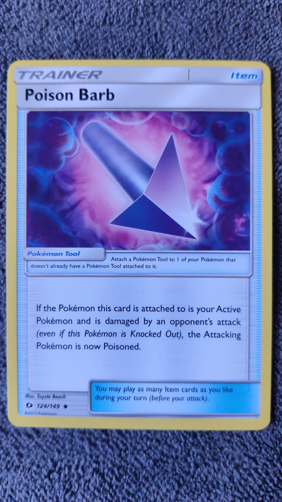 poison barb pokemon card Description coming soon... Poison Barb 124/149 SM Base