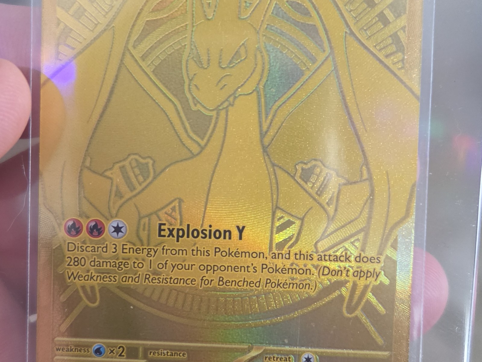 Intake, front. Gold Mega Hyper Rare 294/217, in its sleeve.