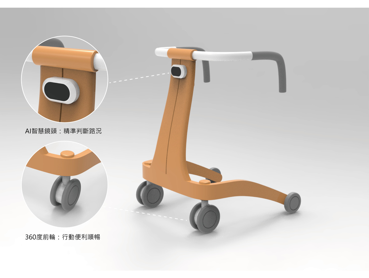 360°前輪搭AI鏡頭,靈活省力,智慧偵測更安全。