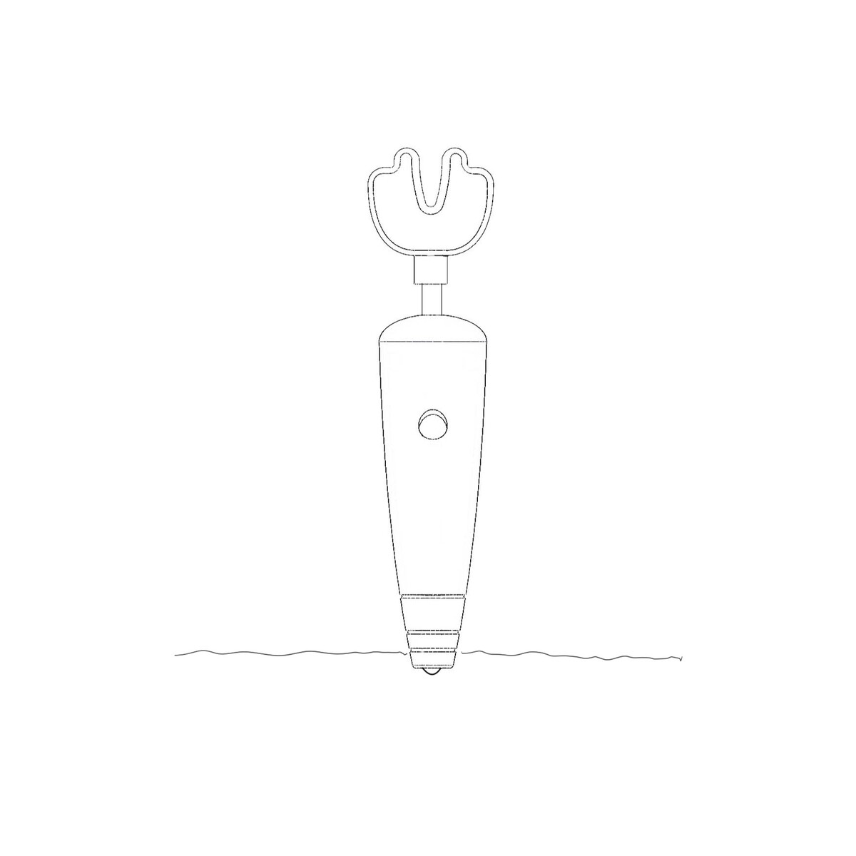 press the tool to plant the seeds into the soil