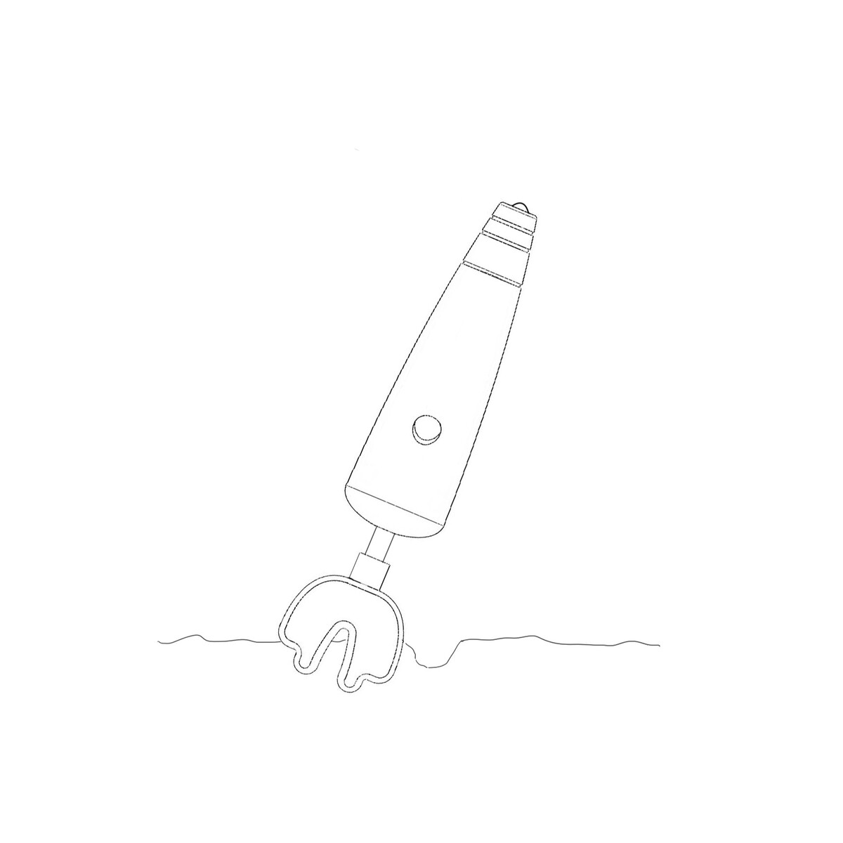 use the leaf-shaped tool at the top to help turn the soil