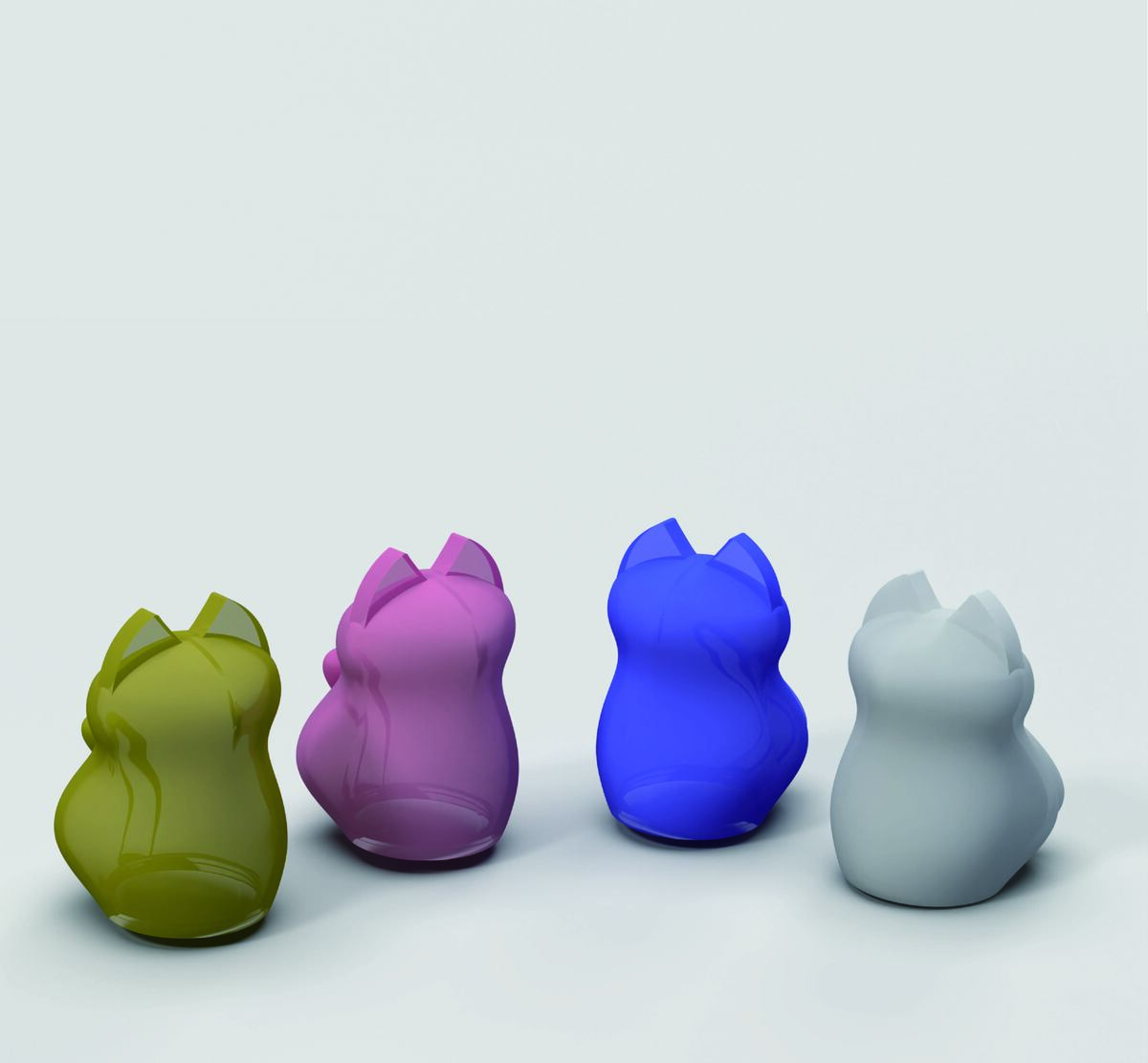 貓型棋子，藉由感應LED燈發光。