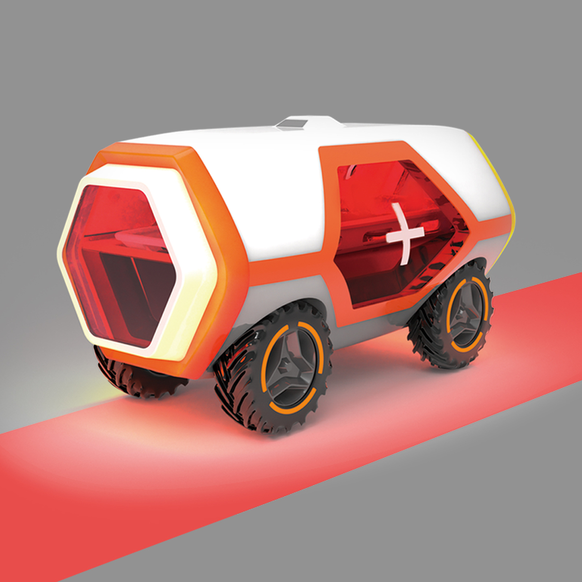 由救護車運送至現場後獨立進入隧道。