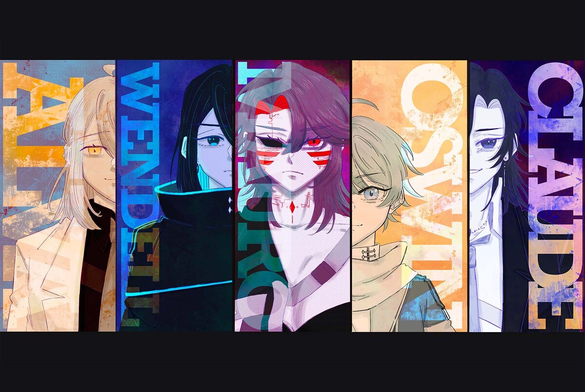 全員半臉雜誌風角色特寫  展現角色個性與形象