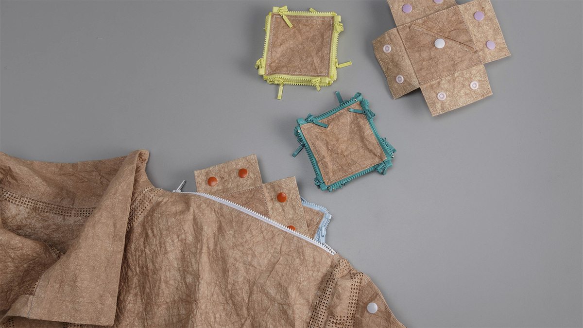 雙肩開拉鍊口袋可收納口袋套組。