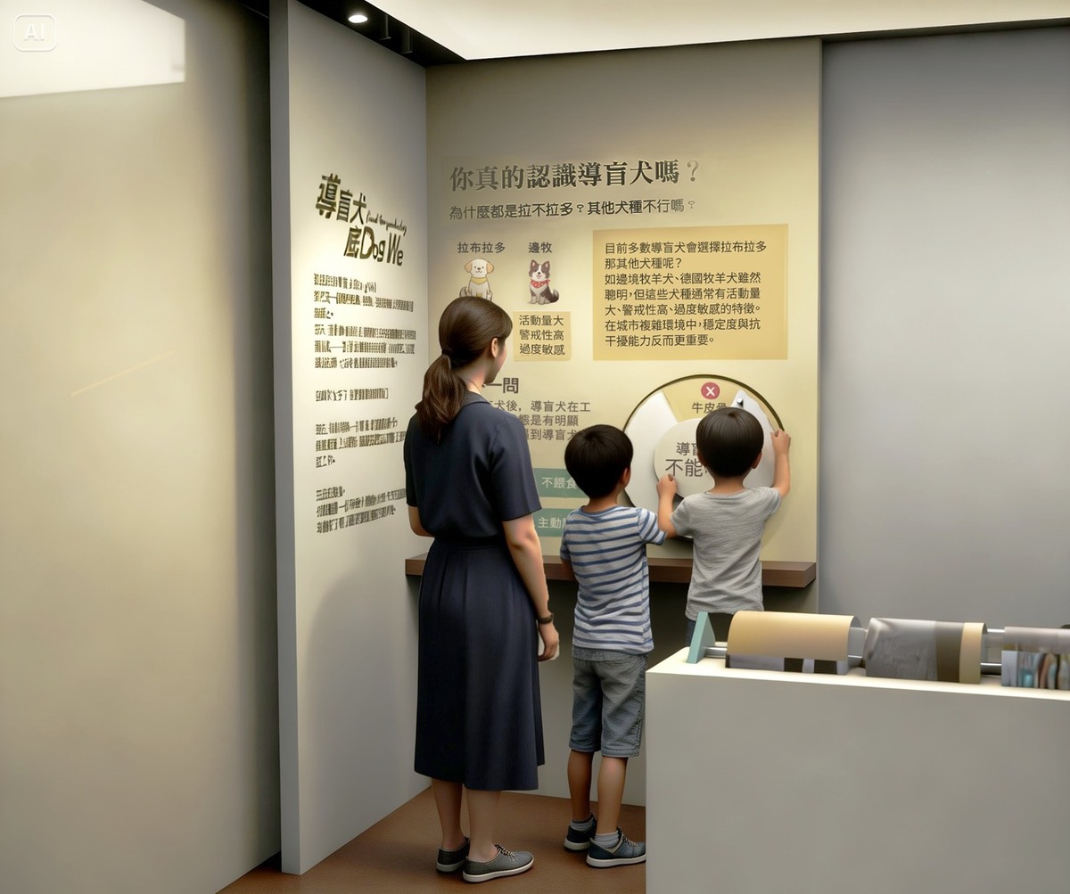 車內為實境解謎體驗，在遊玩中獲得導盲犬知識。