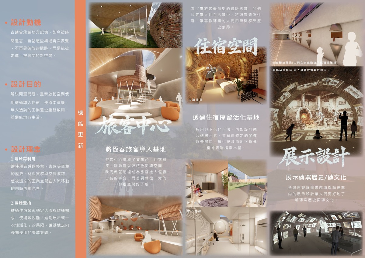 這張海報展示了我們的設計理念，以及我們在基地中做了哪些機能更新。