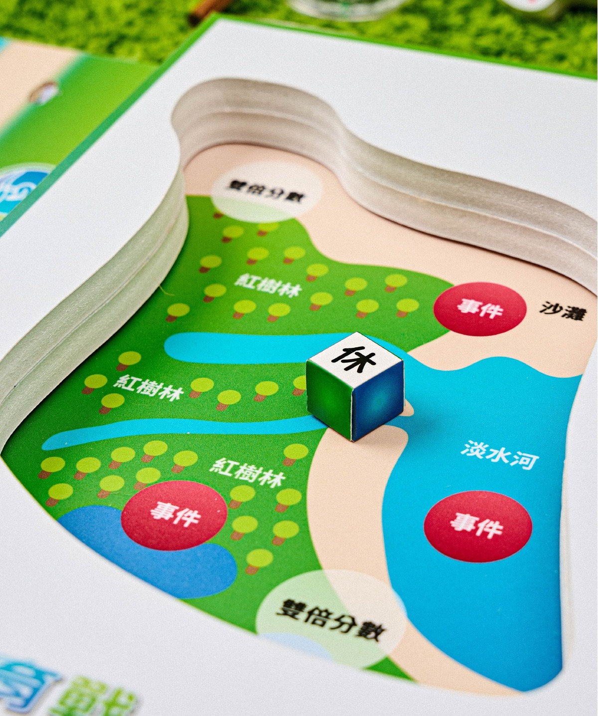 遊戲地圖，以挖子尾濕地的地形為主題繪製