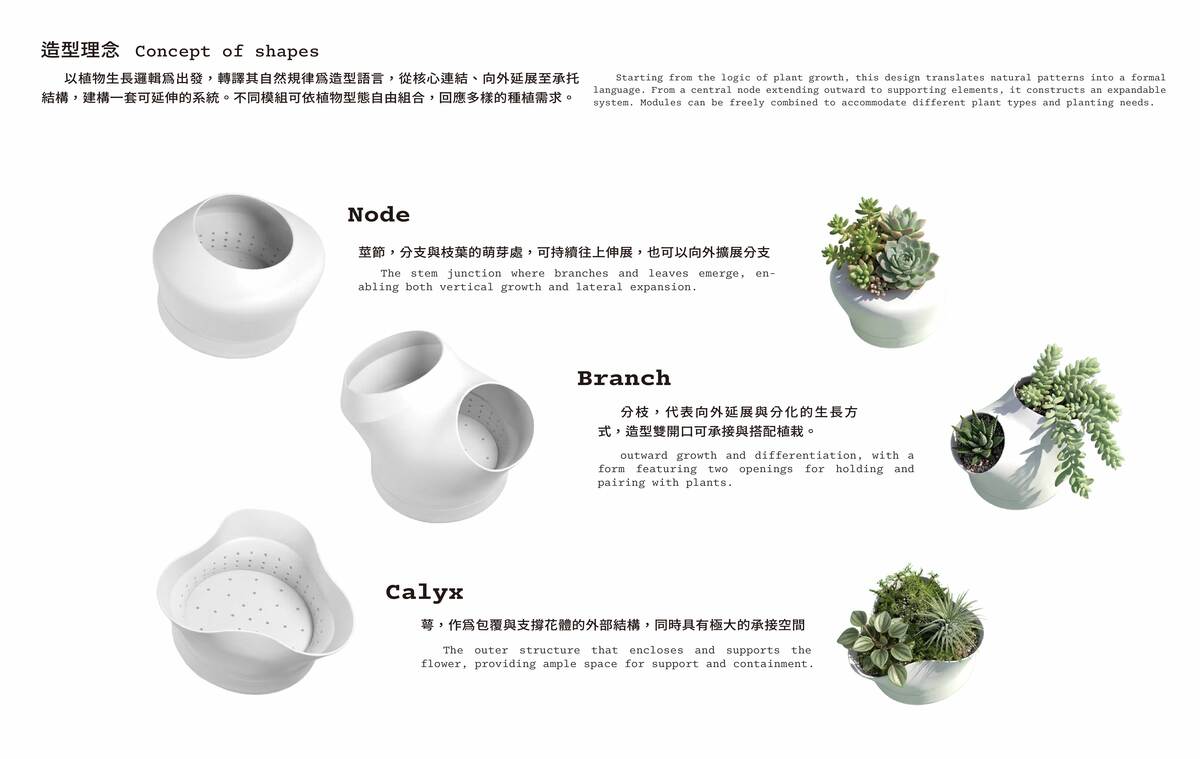 以植物生長邏輯為基礎發展造型概念