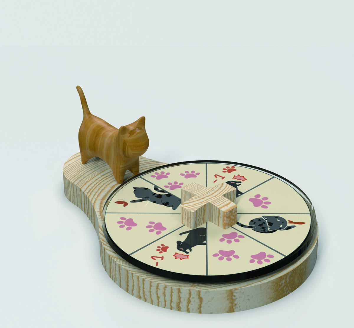 棋盤轉盤，轉動轉盤可開始遊玩。