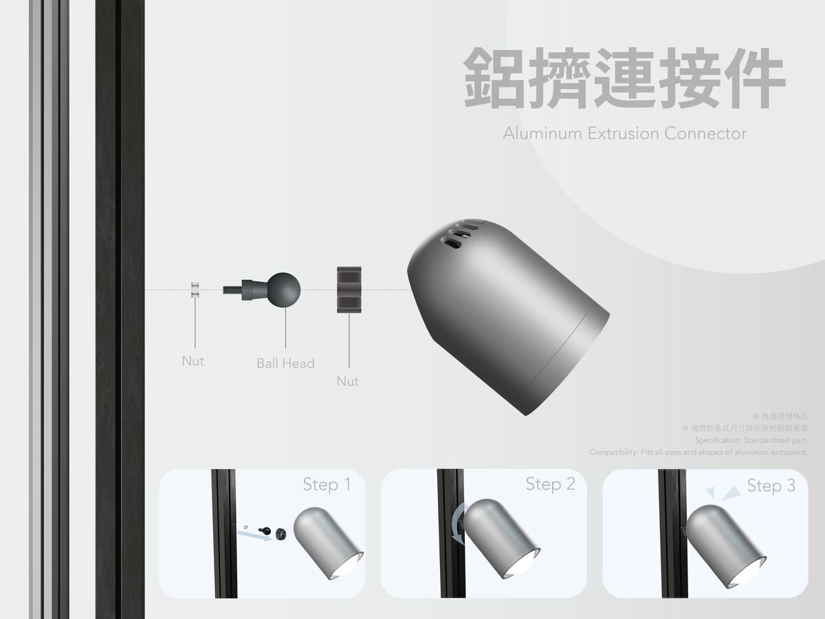 適配各尺寸形狀之鋁擠展架。