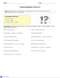 Colorful Punctuation Mastery Practice