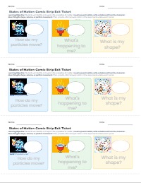 Comic Strip States of Matter Exit Ticket