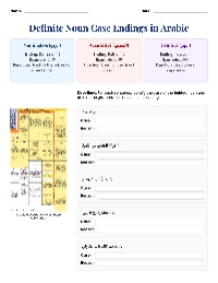 Arabic Noun Case Endings