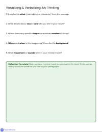 Visualizing and Verbalizing Independent Practice Worksheet