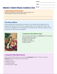 Character Trait Brainstorm: Internal vs External