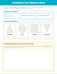 Explore Kazakhstan: Interactive Tourism Sticker Set