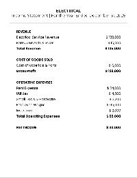 Electrical Financial Statements