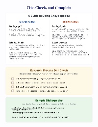 Guide to Using Encyclopedias for Research