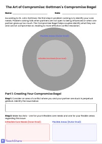 Gottman's Compromise Bagel Worksheet