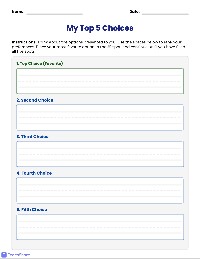 Top 5 Voting Preference Sheet