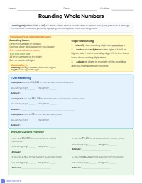 Mastering Rounding Whole Numbers Worksheet