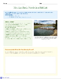 Organisms and Their Habitats