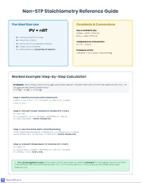 Volume-Volume Stoichiometry Practice Worksheet