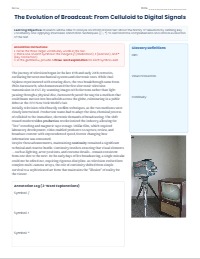 Evolution of Television: Informational Reading and Analysis