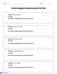 Pioneers of Film Technology Station Worksheet