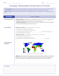 Sociology of Education Cornell Notes