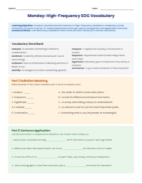 ELA EOG Vocabulary Review Packet