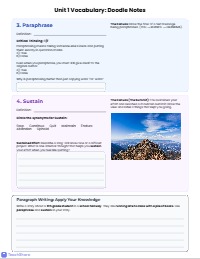 Unit 1 Vocabulary Interactive Doodle Notes