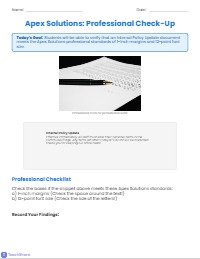 Formatting Specs Check