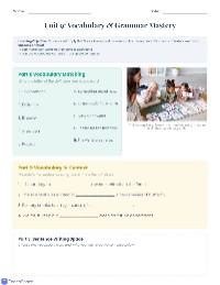 Unit 9: Vocabulary and Grammar Exercises