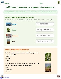 Natural Resources Exploration Worksheet