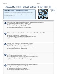 The Hunger Games Chapters 1-12 Assessment