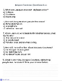 Jacques Cousteau Biography Test