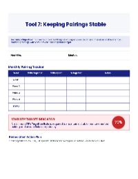 Tool #7: Mentor-Mentee Pairing Tracker