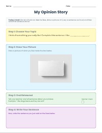 My Opinion Writing Practice Worksheet
