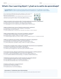 Discover Your Personal Learning Style Assessment