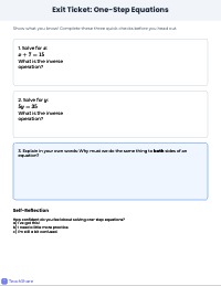 Mastering One-Step Equations: Balance and Logic