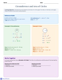 Guided Practice: Area and Circumference of Circles