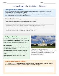 Unit 2 Day 6--Dividing Powers in Federalism
